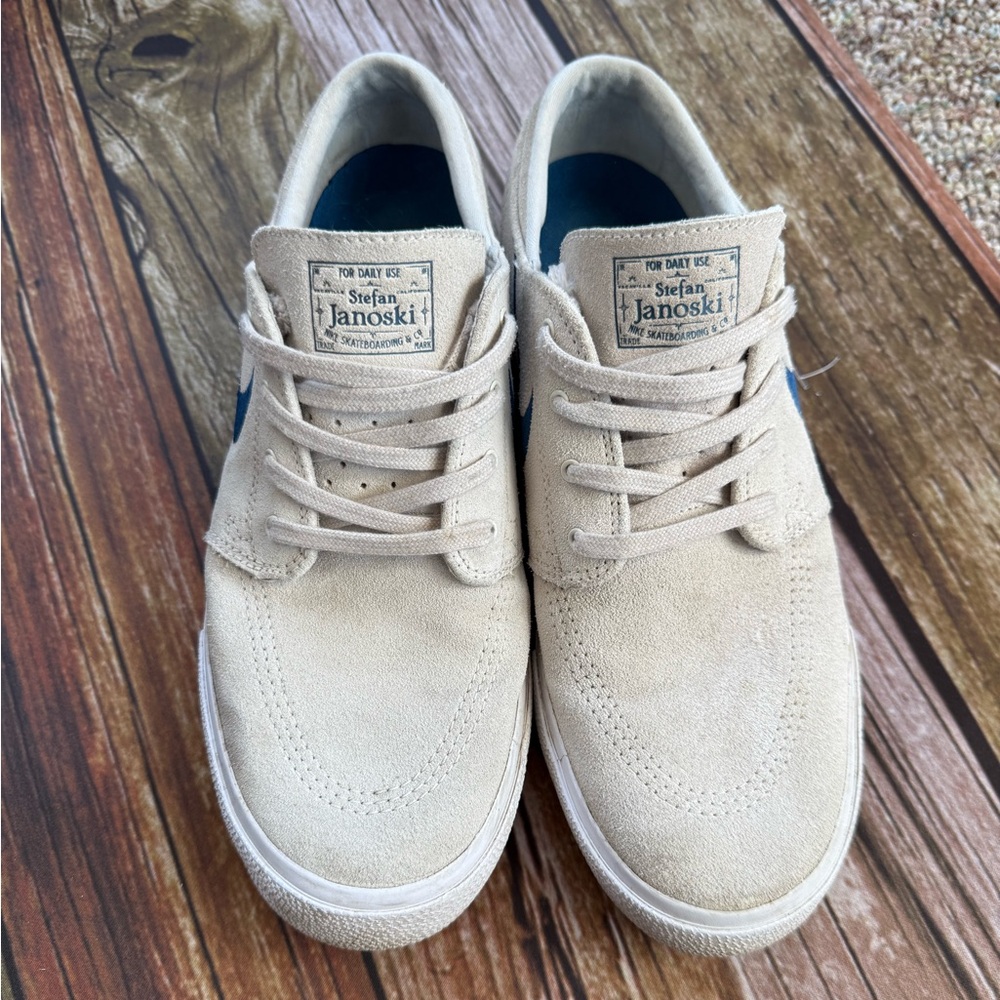 Nike Stefan Janoski Men's Beige and blue Sneakers Size 9.5
